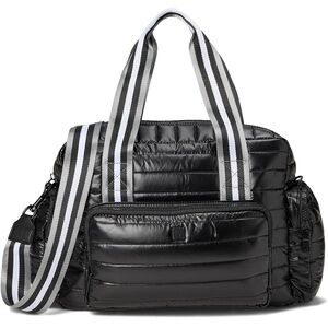 THINK ROYLN Black Quilted Voyager Bag with Blue Lining
